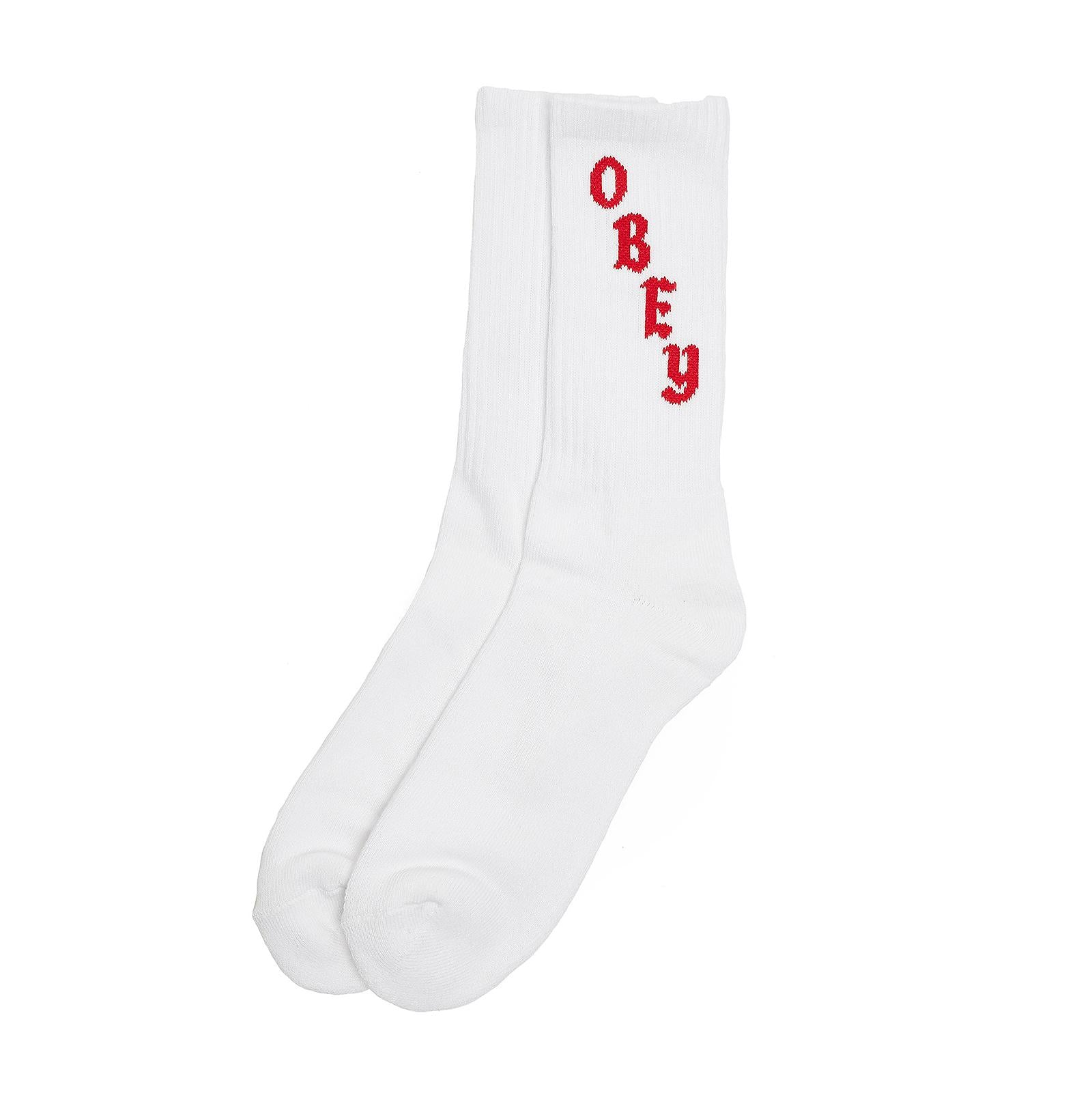 ALCOA SOCKS WHITE RED 86139_4  OBEY 