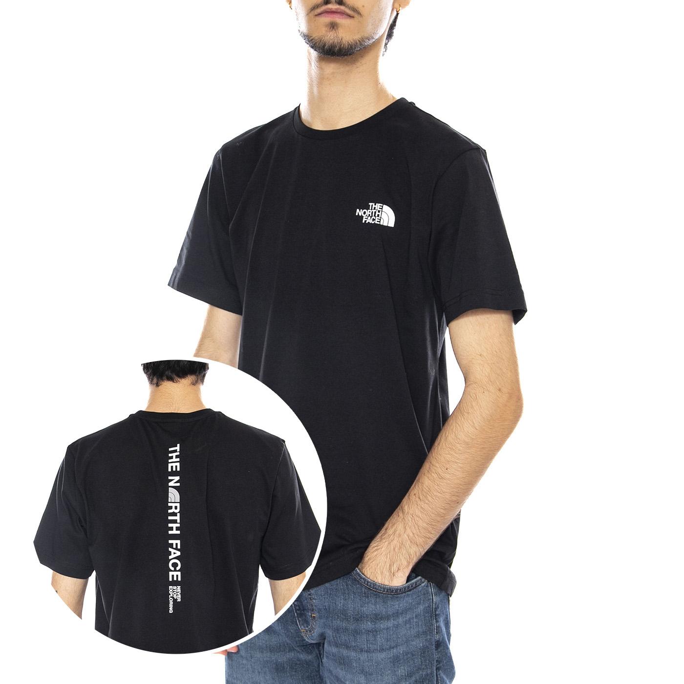 M Vertical Logo SS Tee Black - Maglietta Girocollo Uomo Nera NF0A8EE7 JK31 THE NORTH FACE 