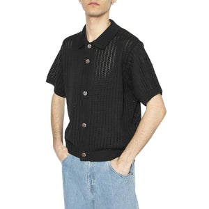 Dez Sweater Shirt Digital Black - Camicia in Maglia Maniche Corte Uomo Nera 151000106-DIB  OBEY 