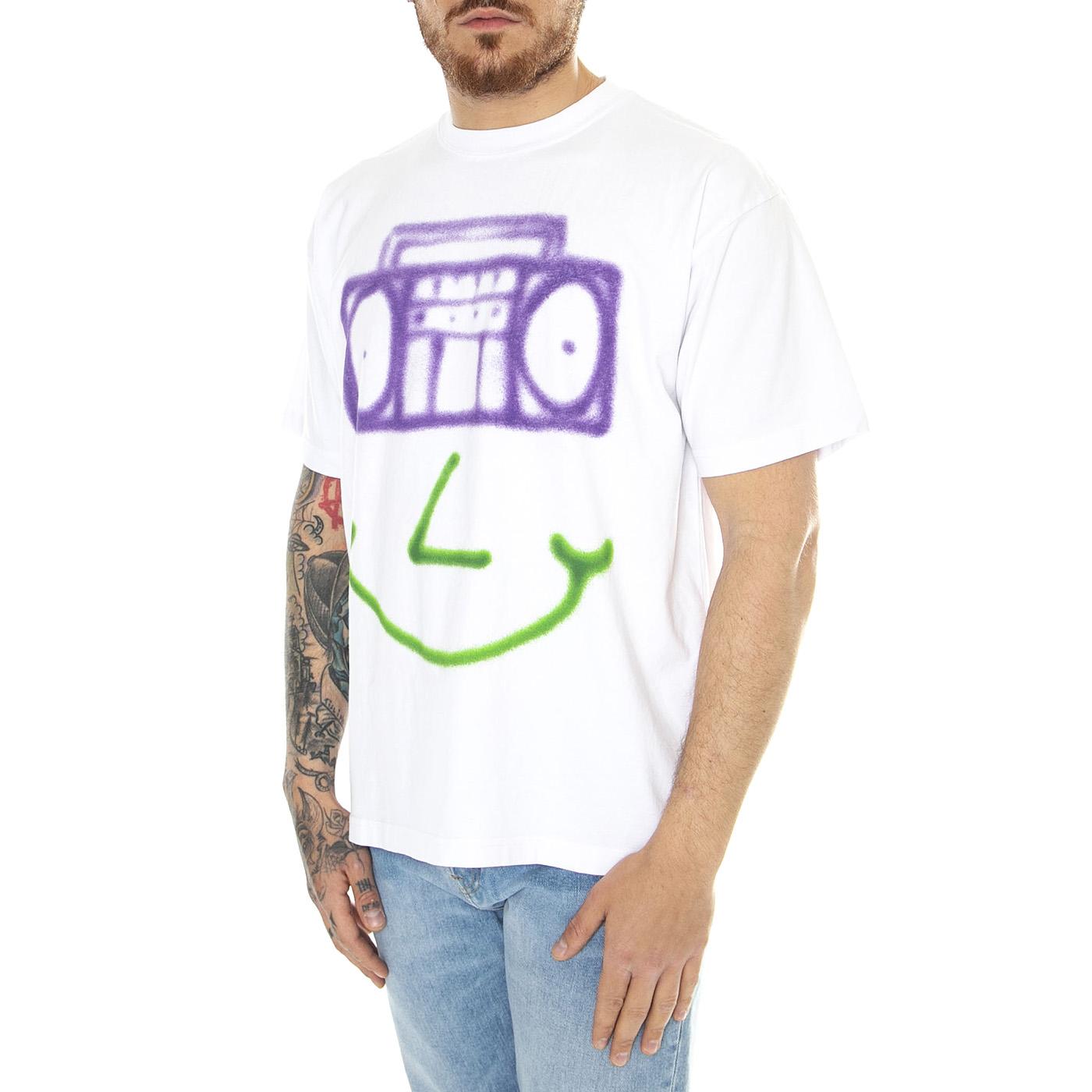 Happy Boombox Heavy Weight Classic Box Tee White - Maglietta Girocollo Uomo Bianca 166913735-WHT  OBEY 