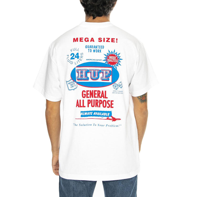 All Purpose S/S Tee White - Maglietta Girocollo Uomo Bianca TS02292-WHITE  HUF 