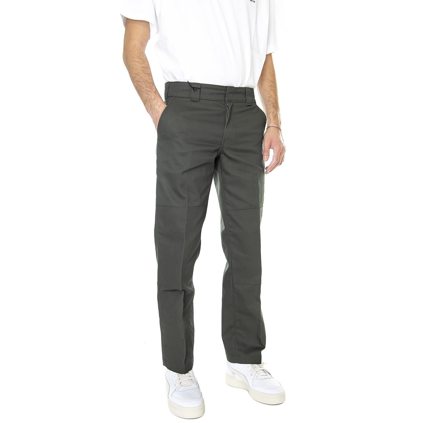 Slim Straight Double Knee Rec Olive - Pantaloni Chino Uomo Verdi DK0A4XZEOGX1  DICKIES 