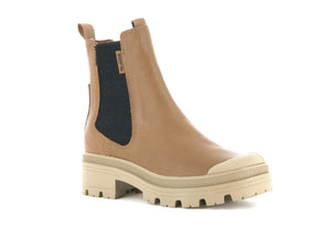 Pallabase Chelsea Leather Dear Brown - Scarpe Stringate Profilo Alto Donna Marroni PAS97970-252-M  PALLADIUM 