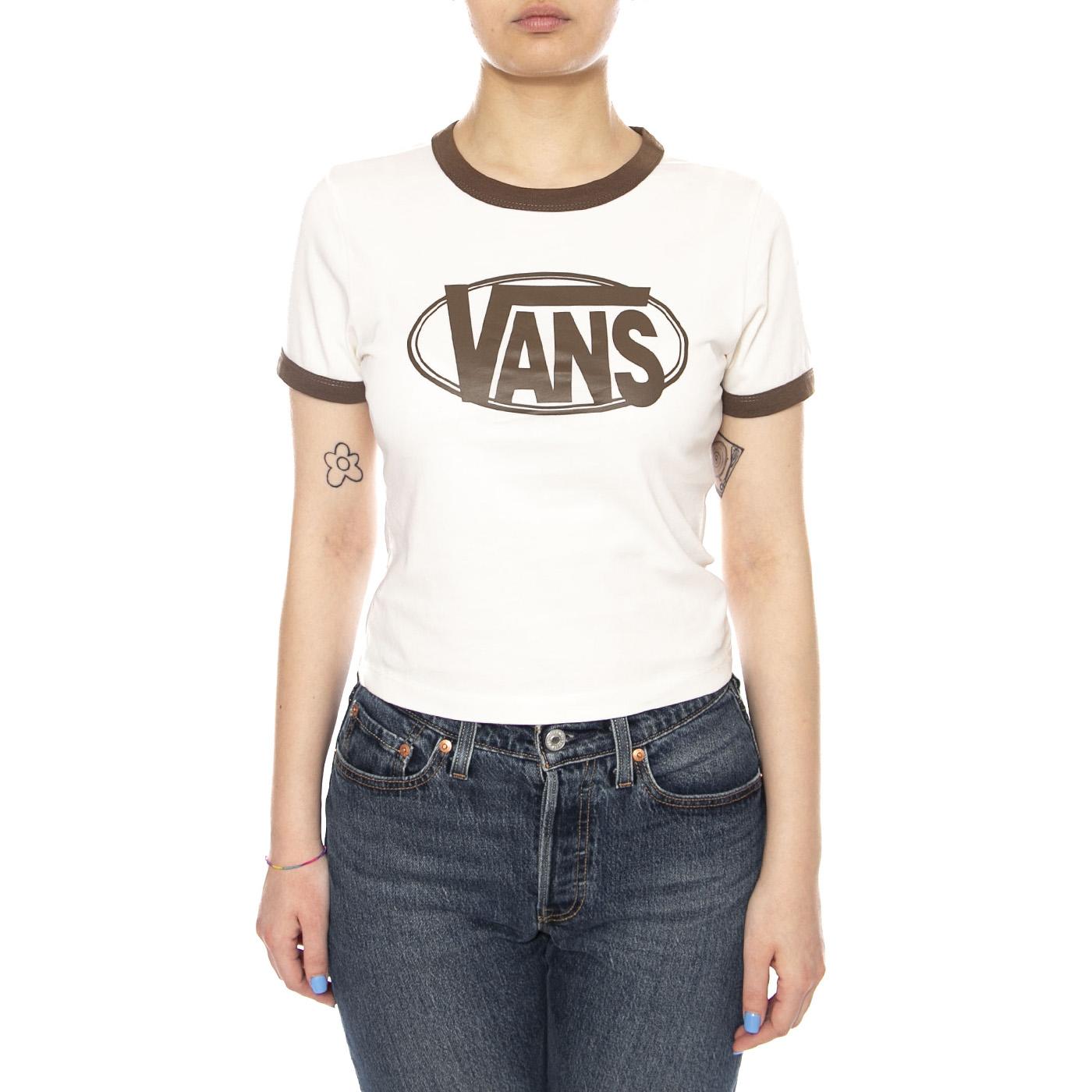 W CENTER CHEST RINGER T EGRET - Maglietta Girocollo Donna Bianca VN000TXS C9F1 VANS 