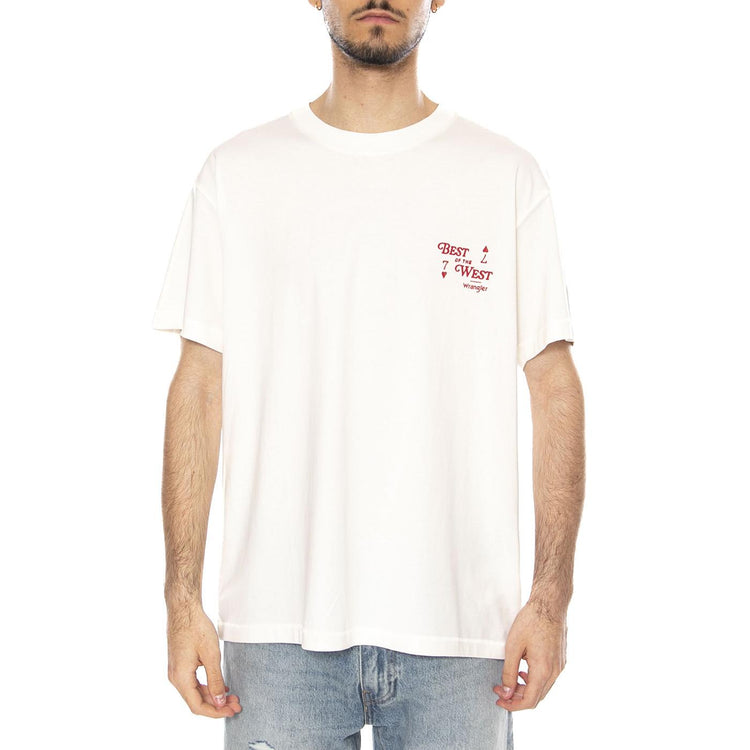 VINTAGE TEE WORN WHITE - Maglietta Girocollo Uomo Bianca 112378006 WHT WRANGLER 