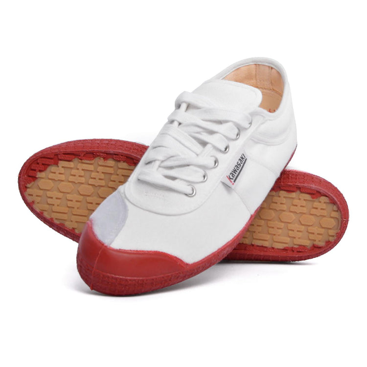 Kawasaki scarpe 2301-30 sneakers canvas tela bianco white suola rossa red 75717_4  KAWASAKI 