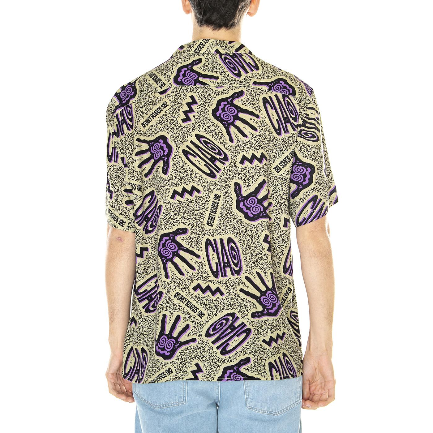 M' Ciao Shirt Sage - Camicia Maniche Corte Uomo Verde / Multicolore SS23-Ciao Shirt Sage  FUNKY 