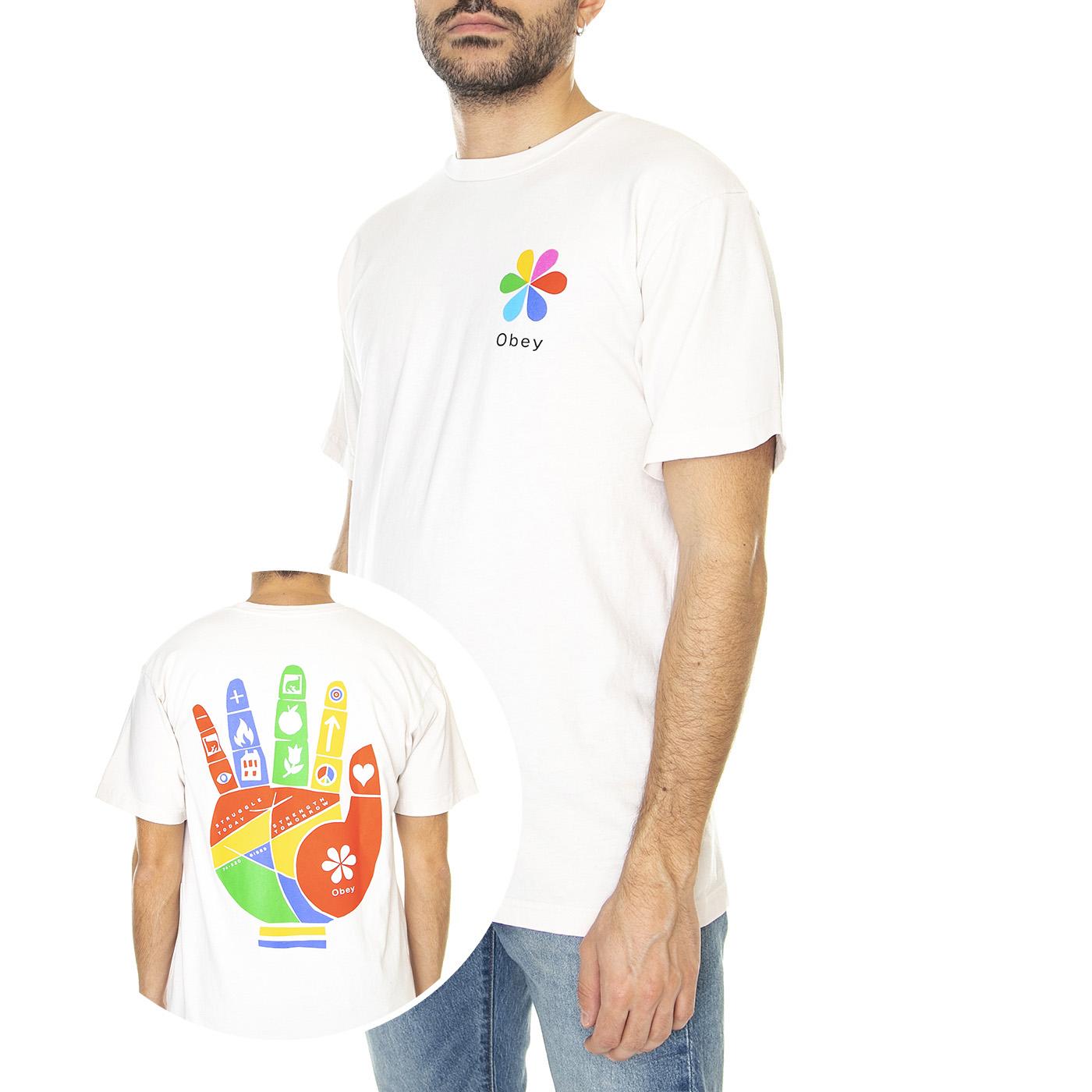 Obey Lifleline Organic Tee Sago - Maglietta Girocollo Uomo Beige 163003429-SGO  OBEY 