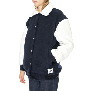 Elongated Varsity Jacket Navy-L55IEX35 - Giacca Invernale Donna Blu / Bianca 112320682  LEE 