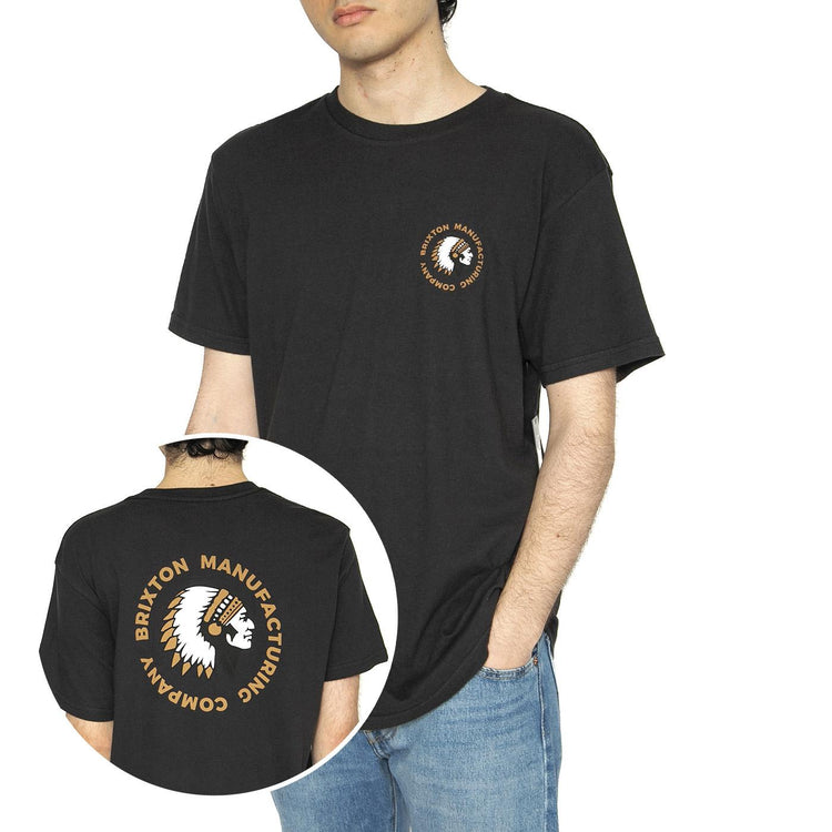 Rival Stamp S/S STT - Maglietta Girocollo Uomo Nera 16551-BGDYE  BRIXTON 