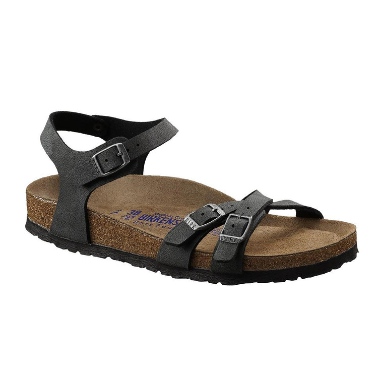 Womens Kumba Black Birko Flor Nubuk Brushed Sandals - Narrow Fit IT 36 85981_4  BIRKENSTOCK 