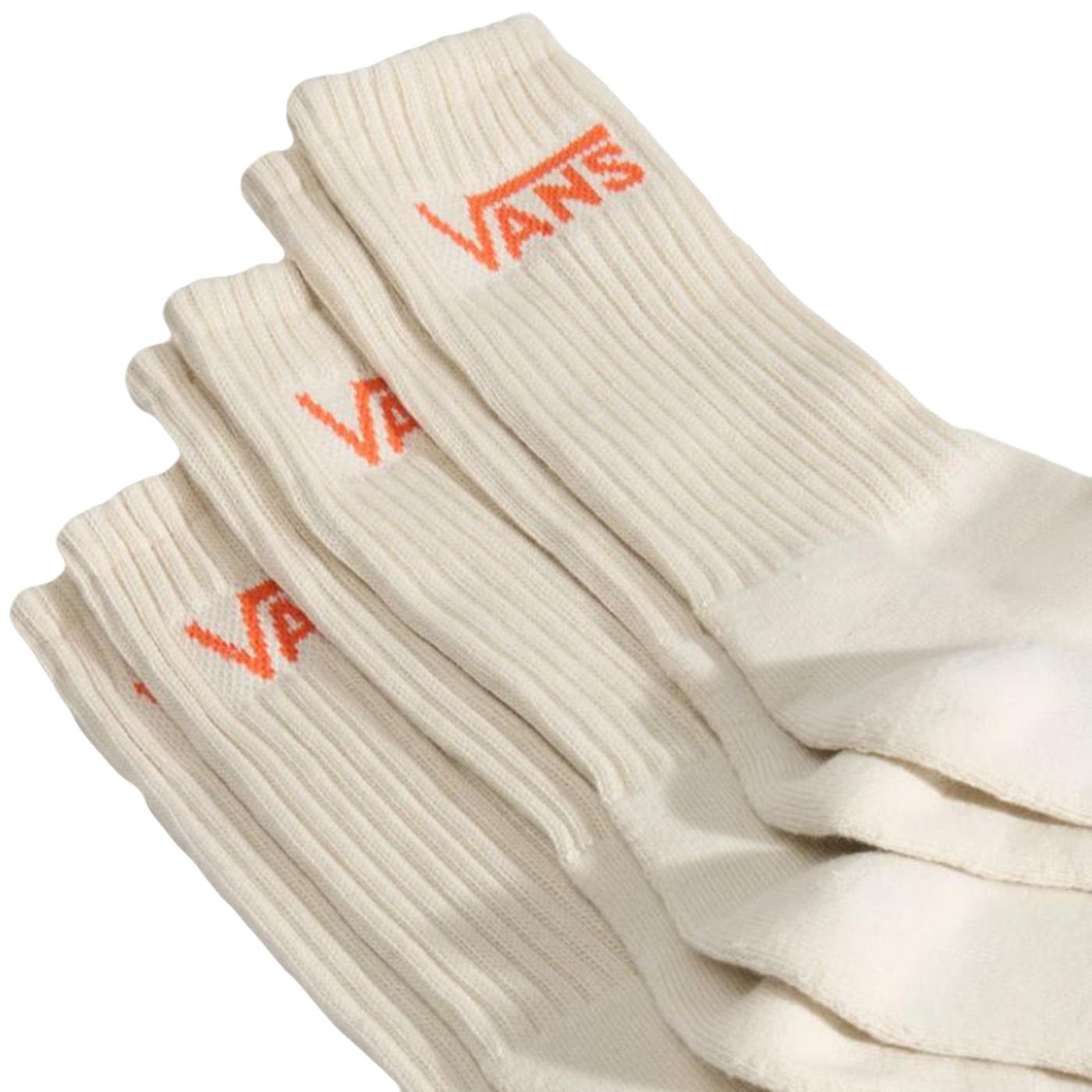 Classic Crew Rox Turtledove - Set 3 Paia di Calzini Crema VN000QBV DJR1 VANS 