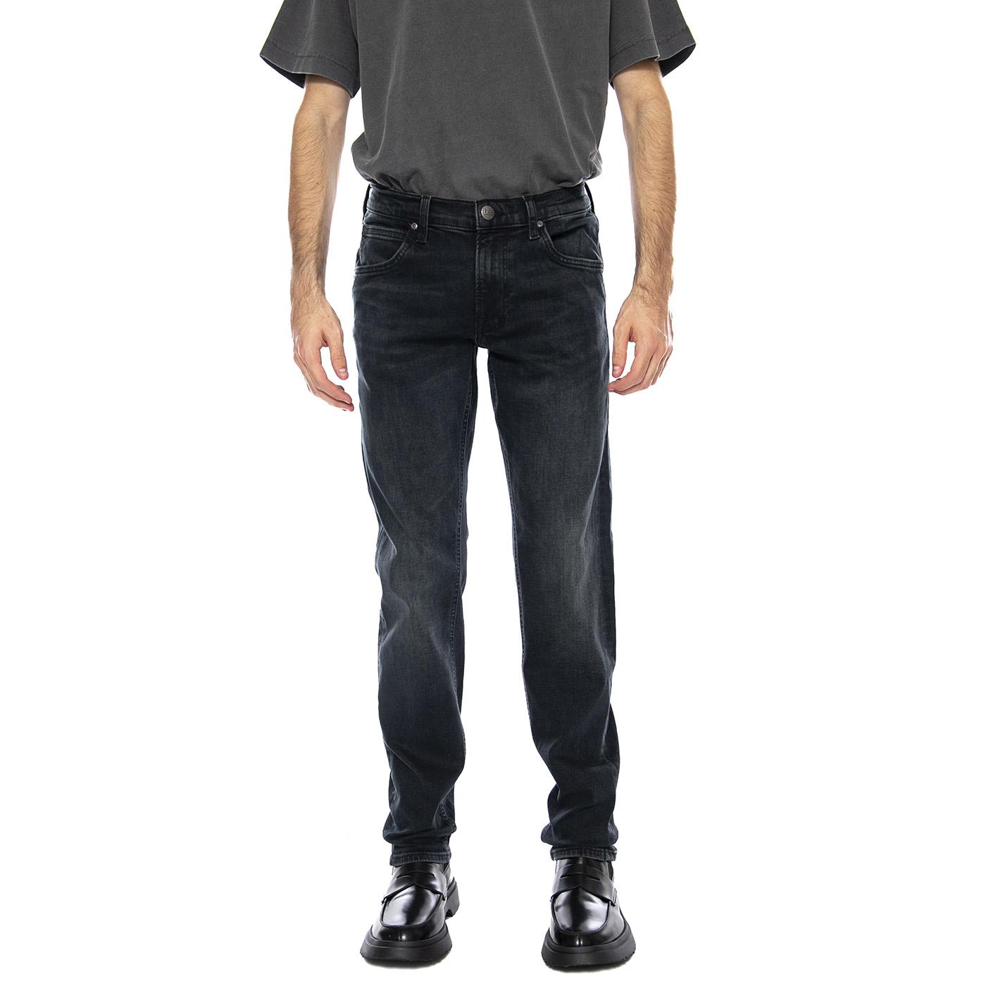 Daren Zip Fly Blue Matter Black Denim Jeans - Pantaloni Denim Jeans Uomo Neri 112371297  LEE 