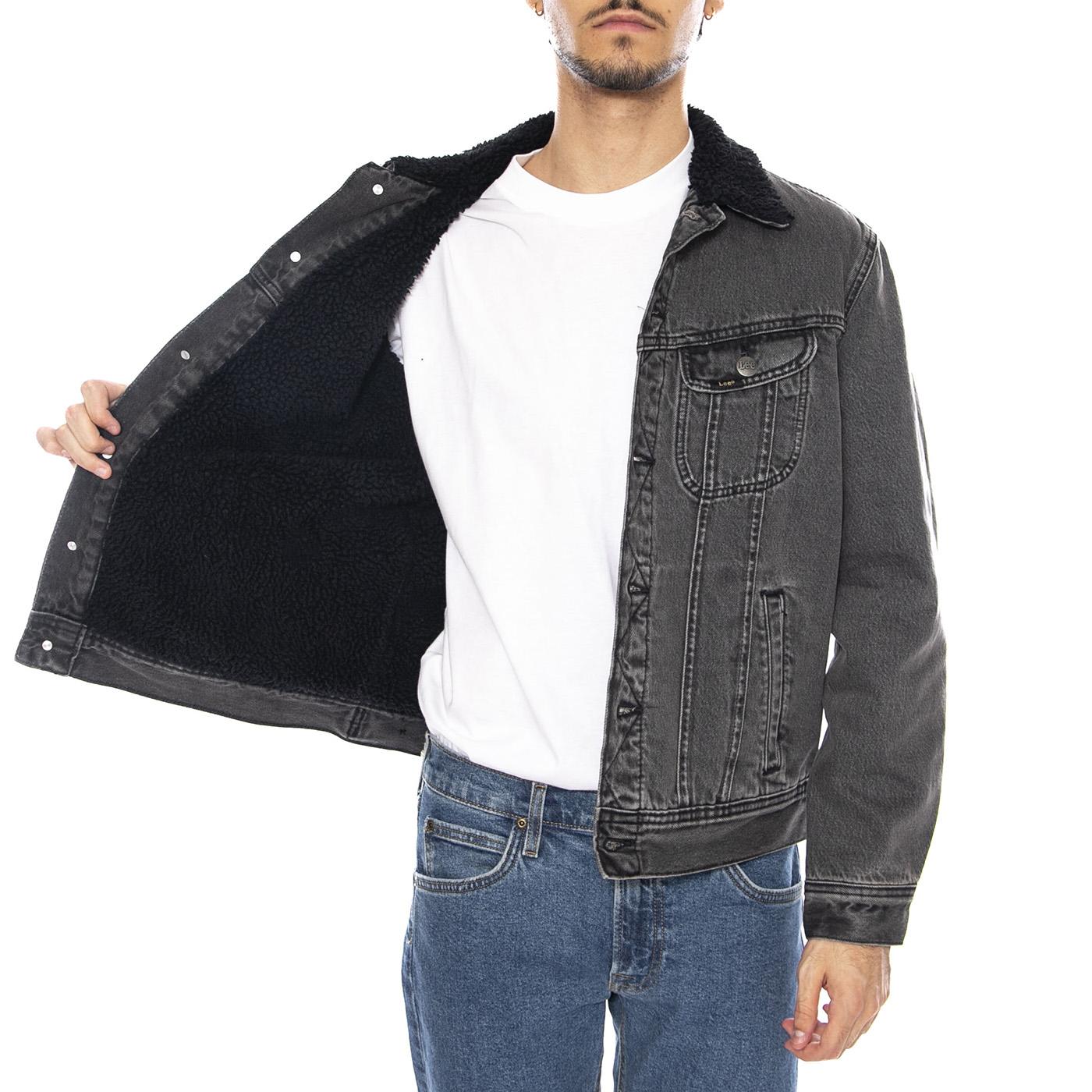 Sherpa Jacket Deep Obsidian - Giacca Denim Jeans Uomo Grigo Antracite 112370427  LEE 