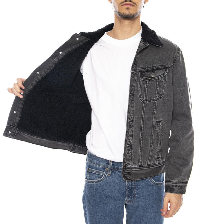 Sherpa Jacket Deep Obsidian - Giacca Denim Jeans Uomo Grigo Antracite 112370427  LEE 
