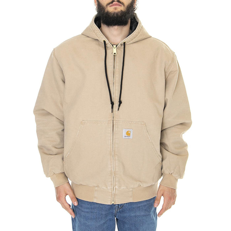 OG Active Jacket Dusty H Brown aged canvas - Giacca Invernale con Cappuccio Uomo Beige I027360-07E3K  CARHARTT WIP 
