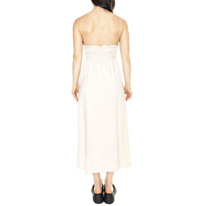 Vestido Midi Satinado Tirantes Blanco - Abito Donna Bianco 41W/11238  WILD PONY 