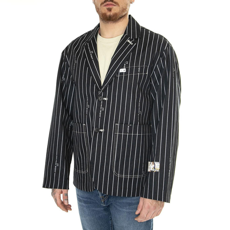 JMB Striped Blazer Black / Black - Giacca Uomo Nera 112359231  LEE 