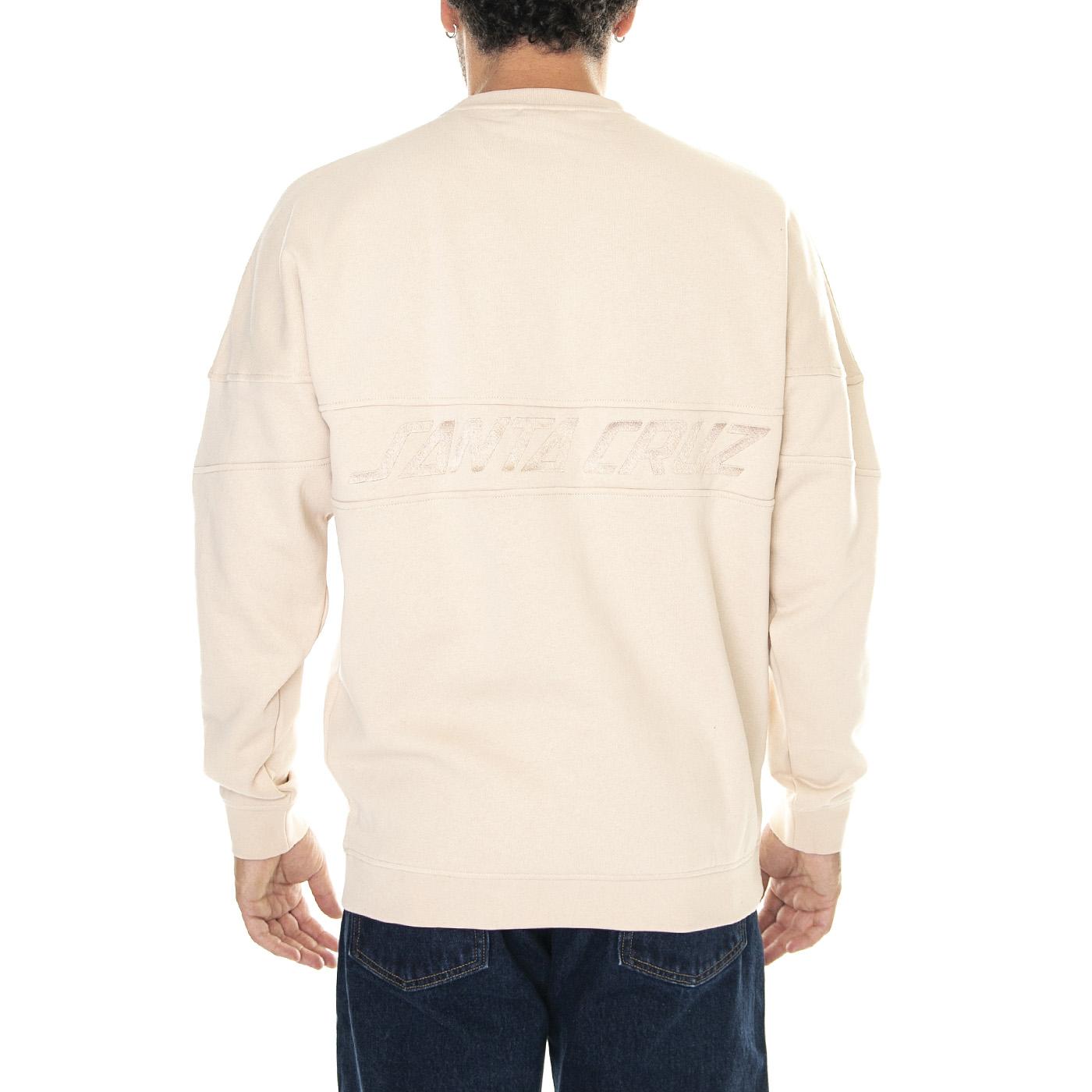 M' Tonal Strip Panel Crew Oat - Felpa Girocollo Uomo Beige Tonal Strip Panel Crew Oat  SANTA CRUZ 