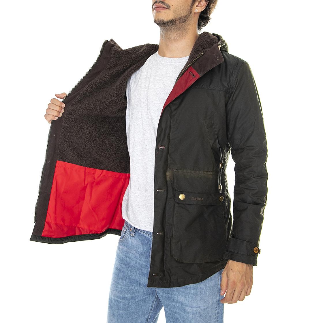 Game Park Olive - Giacca Invernale con Cappuccio Uomo Marrone FW22-MWX0698-OL71  BARBOUR 