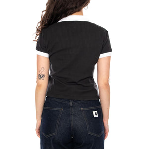 WARDROBE ESS Polo - Polo Donna Nera con Logo Puma 635395 01 PUMA 