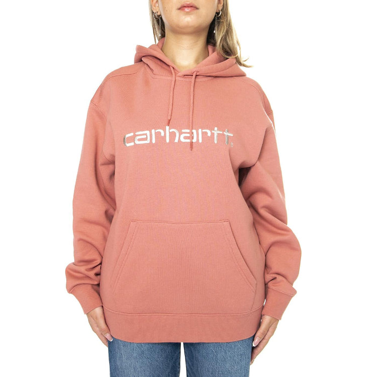 W' Hooded Carhartt Sweatshirt Dusty Rose / Moonbeam - Felpa con Cappuccio Donna Rosa I033648.2D8XX  CARHARTT WIP 