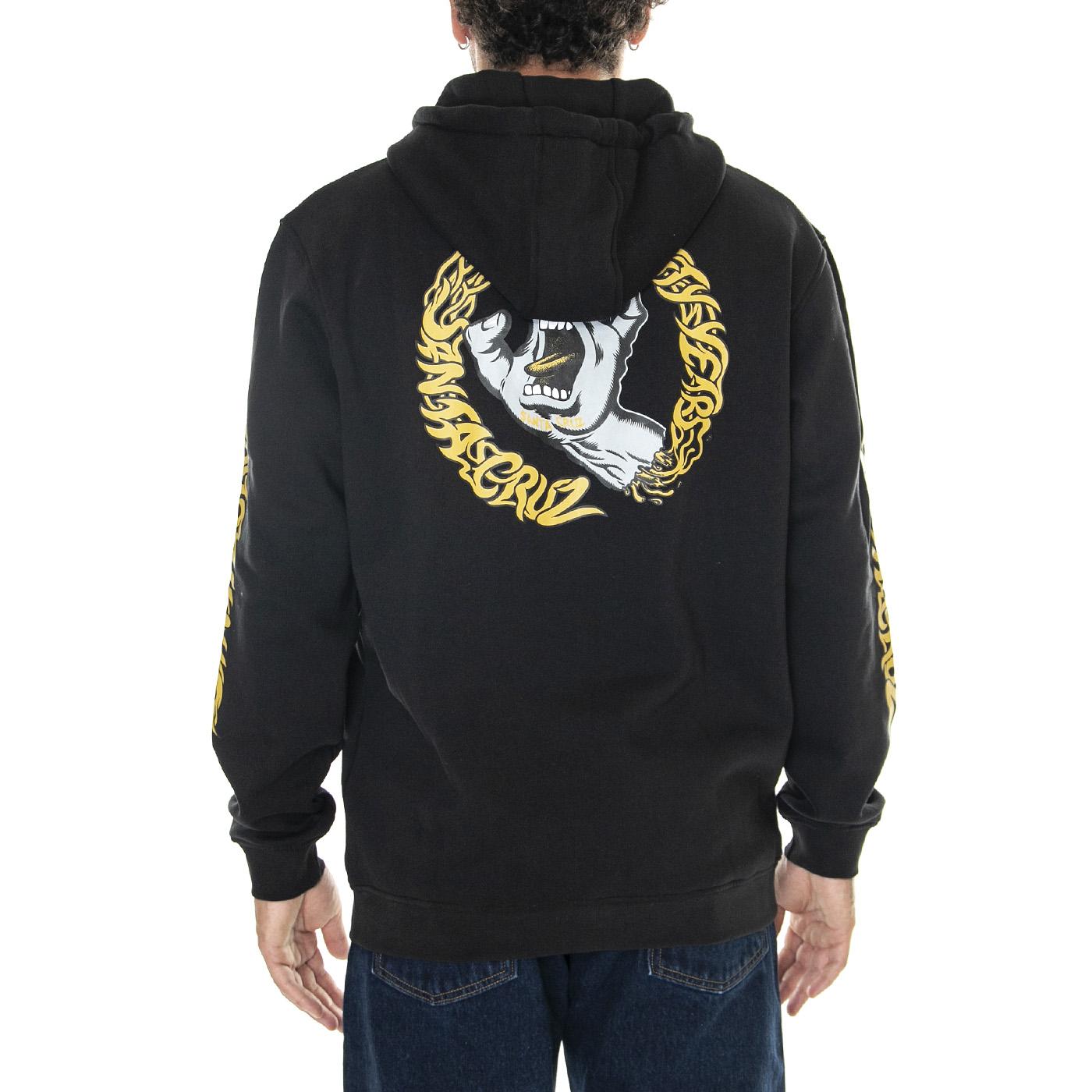 M' Screaming 50 Hood Black - Felpa con Cappuccio Uomo Nera Screaming 50 Hood Black  SANTA CRUZ 