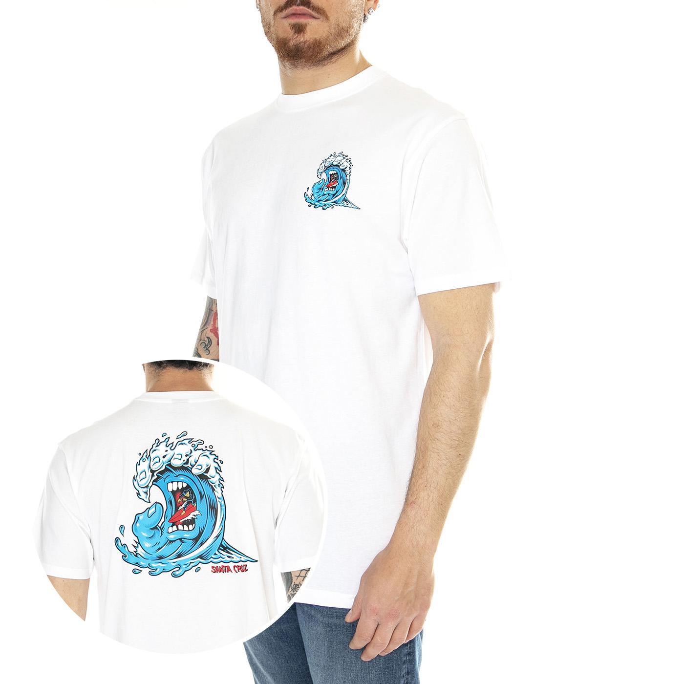 Screaming Wave White - Maglietta Girocollo Uomo Bianca SCA-TEE-10629  SANTA CRUZ 