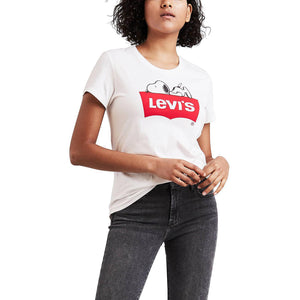 X PEANUTS The Perfect Graphic Tee - Snoopy Cloud Dancer White 17369-0329  LEVIS 