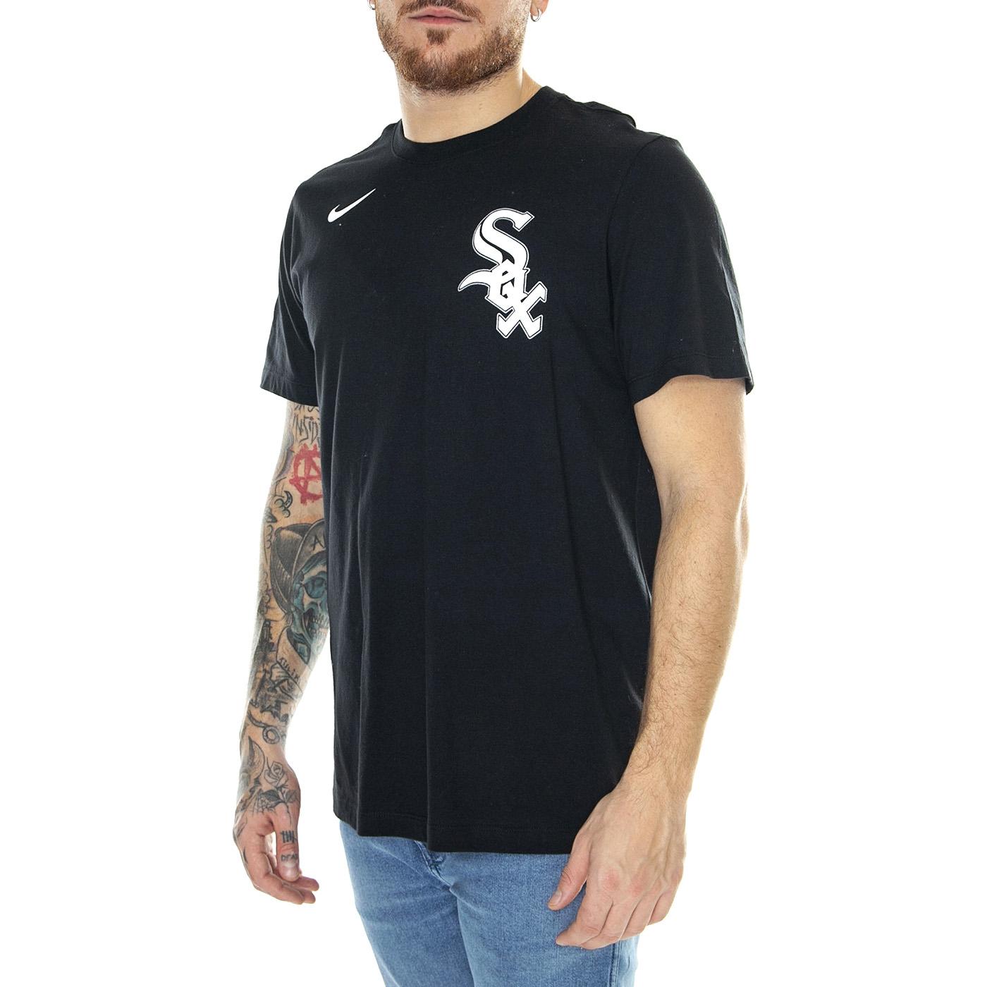 Nike Wordmark T-Shirt Chicago White Sox Black - Maglietta Girocollo Uomo Nera N199-00A-RX-M3X  NIKE 