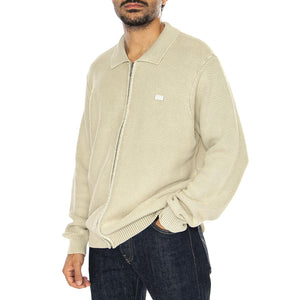 Anton Zip Overdyed Sweater Putty - Maglione con Zip Uomo Beige KN00511-PUTTY  HUF 