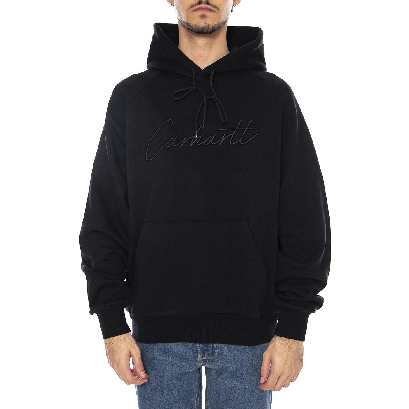 Hooded Ray Sweat Black - Felpa con Cappuccio Uomo Nera I035640.89XX  CARHARTT WIP 