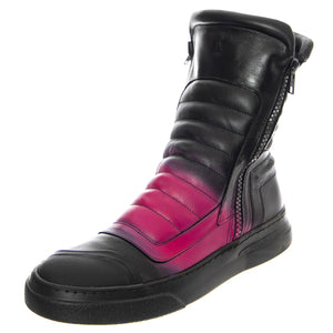 M' Moto Nappa Black / Fuchsia Black Sole - Stivali Uomo Neri / Viola BOMMOTO-NAPPA.BKFUC  BRUNO BORDESE 