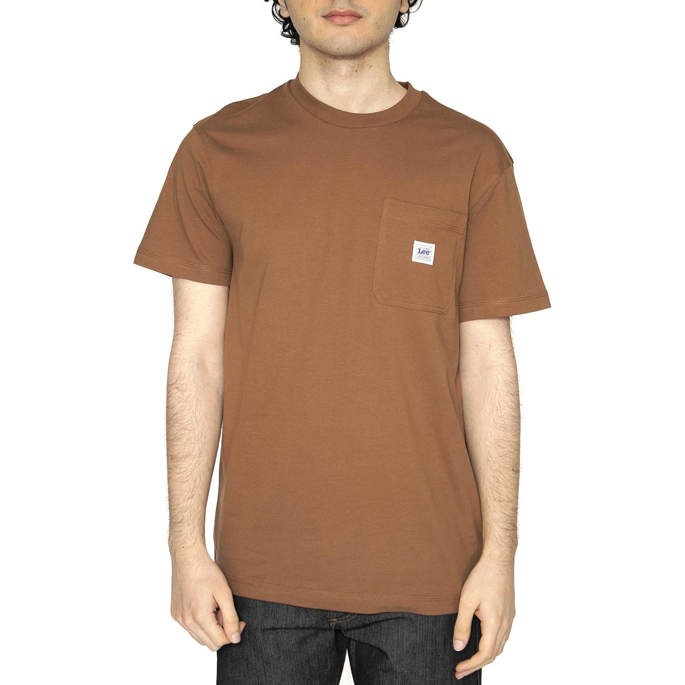 WW Pocket Tee Burlwood - Maglietta Girocollo Uomo Marrone 112364588  LEE 