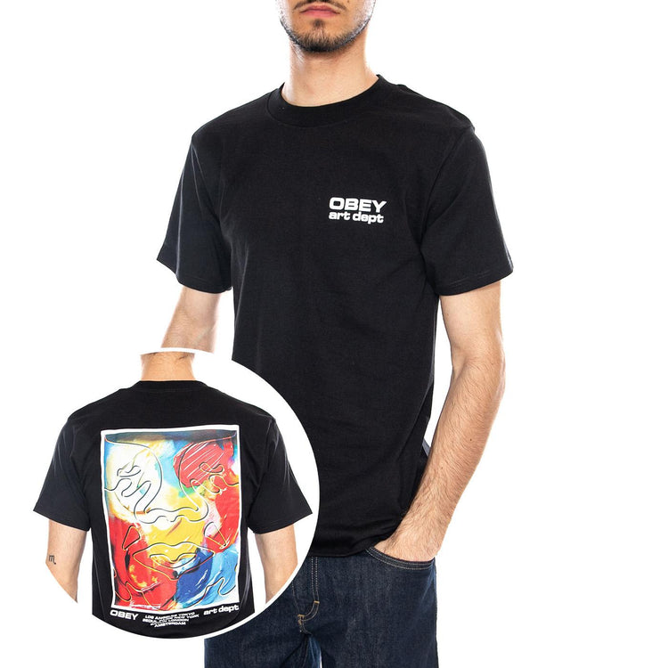 Obey Art Department Tee Black - Maglietta Girocollo Uomo Nera 165264309 BLK OBEY 
