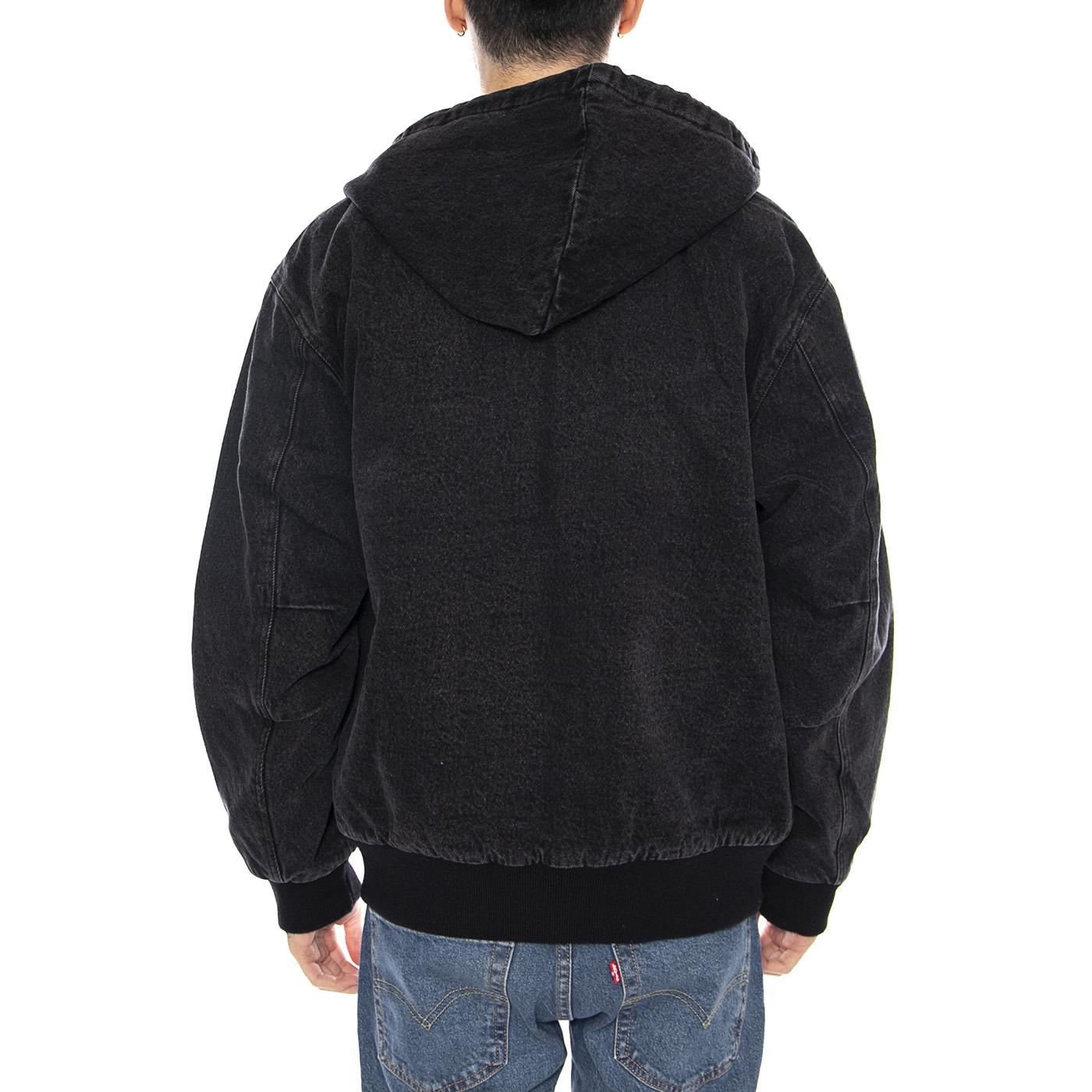 Wiltern Zip Up Hood Jacket -- Felpa con Cappuccio Uomo Nera 121800573 FBL OBEY 