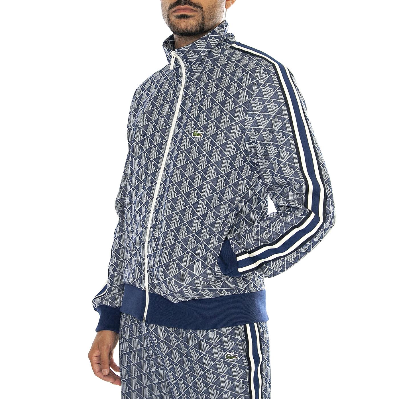 Sweatshirt SH1368-QIE Blue - Felpa con Zip Uomo Blu SH1368-QIE  LACOSTE 