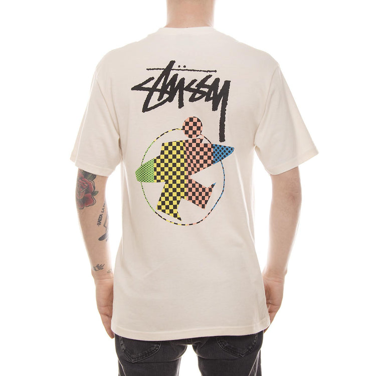 SURFMAN CHECK TEE NATURAL 1904028-NATURAL  STUSSY 