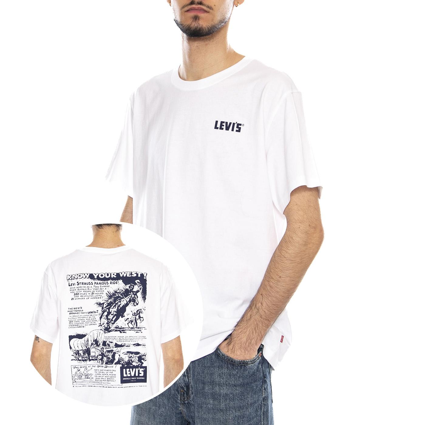 SS Relaxed Fit Tee - Coastal Creative Fresh And Smooth Pumice Stone - Maglietta Girocollo Uomo Bianca con Stampa 16143 2447 LEVIS 