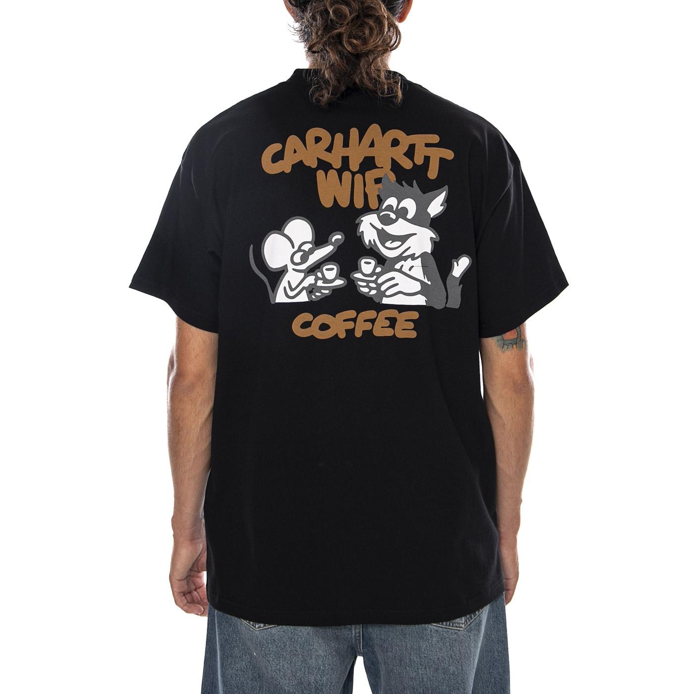 S/S COFFEE BREAK T-SHIRT BLACK - Maglietta Girocollo Uomo Nera I037446 89XX CARHARTT WIP 
