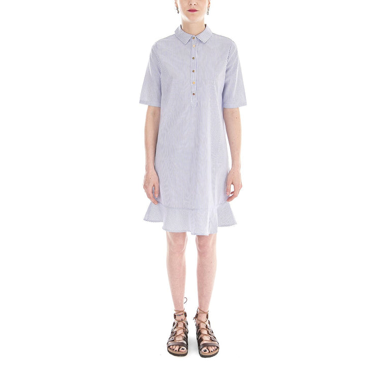 Ilene - Abito Camicia Donna Blu / Bianco 163590068-6003  MINIMUM 