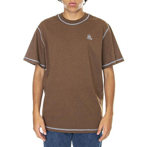 Contrast Crown Relaxed Brown Heather - Maglietta Girocollo Uomo Marrone KN00369-BRHTR  HUF 