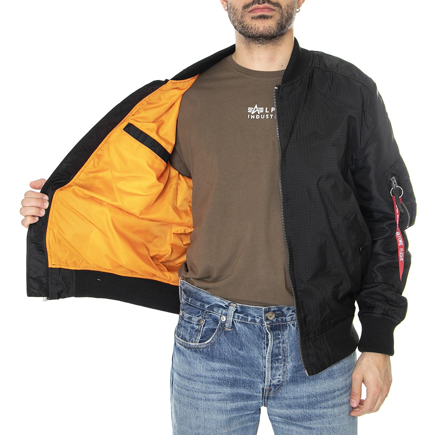 M' MA-1 TT Ripstop Black - Giacca Estiva Uomo Nera 136111-03  ALPHA INDUSTRIES 