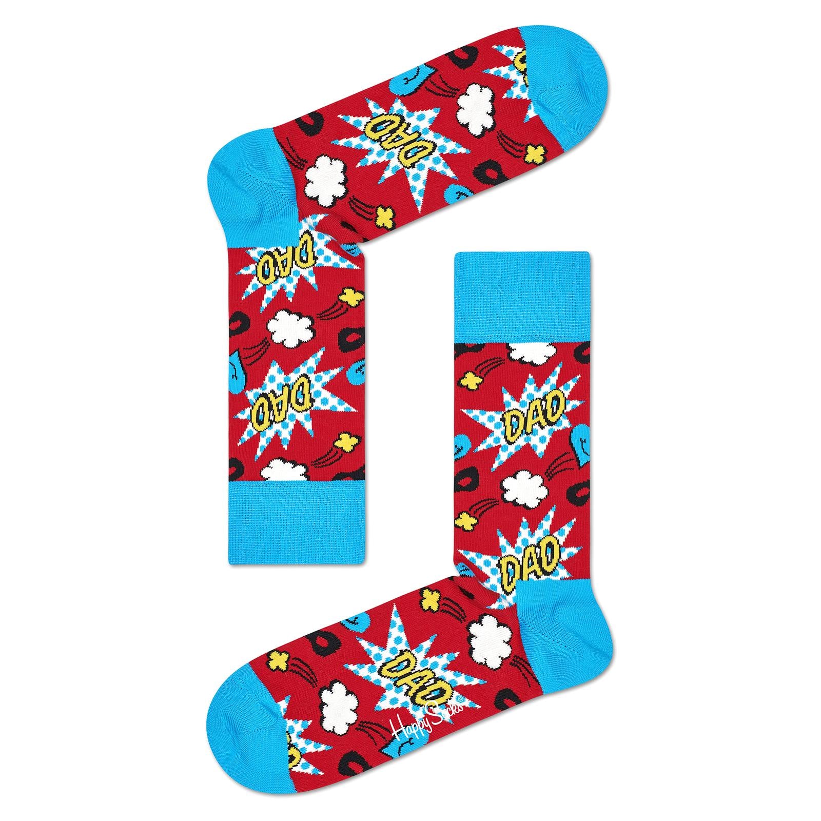 Super Dad Socks - Light Blue / Multicoloured - Calzini Azzurri / Multicolore DAD01-4000 4000 HAPPY SOCKS 