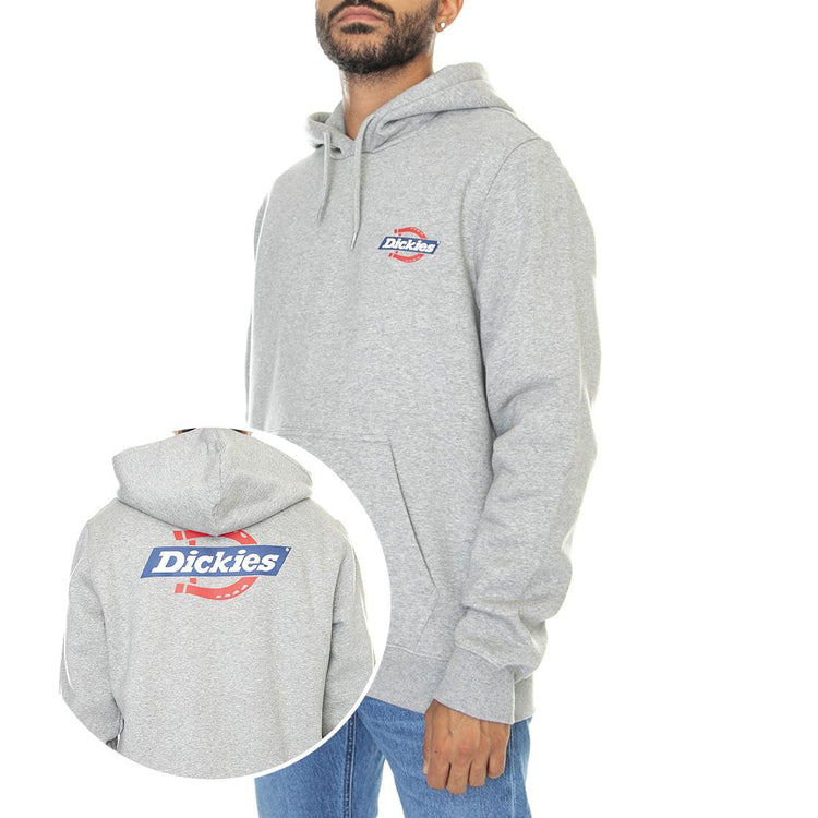 Ruston Hoodie Grey Melange - Felpa con Cappuccio Uomo Grigia DK0A4XAHGYM1  DICKIES 