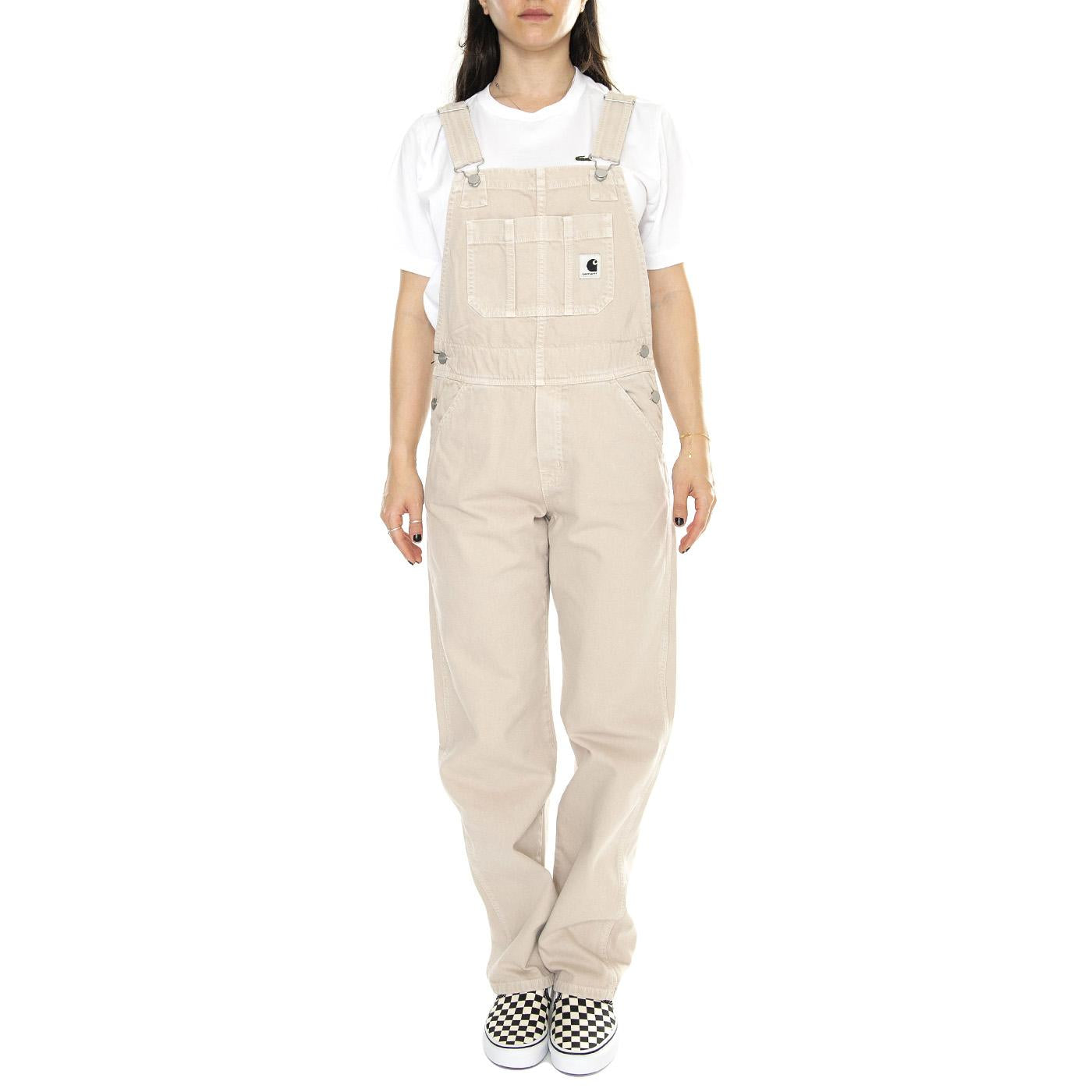 W' Garrison Bib Tonic /stone dyed - Salopette Donna Beige I033138.1YC4J  CARHARTT WIP 