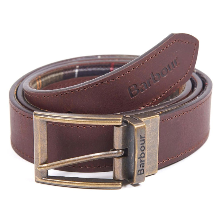 Reversible Leather Belt Classic Tartan Brown - Cintura Marrone FW22-MAC0364-TN11  BARBOUR 