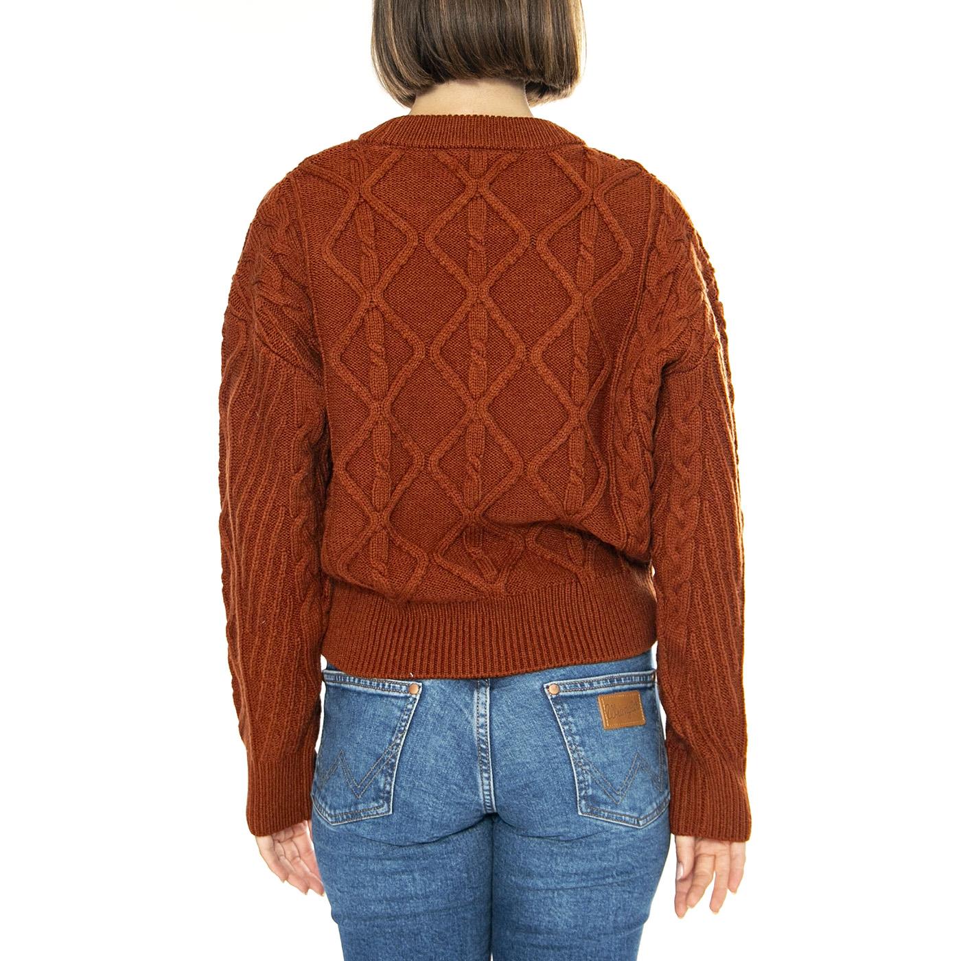 Cable Knit Sweater Gingerbread - Maglione Donna Marrone 112356473-RUS/COPPER  WRANGLER 