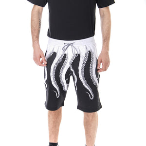 BLACK OCTOPUS SWEATSHORTS ORIGINAL Screen Printed Sweatshorts WHITE 18SOSS01  OCTOPUS 