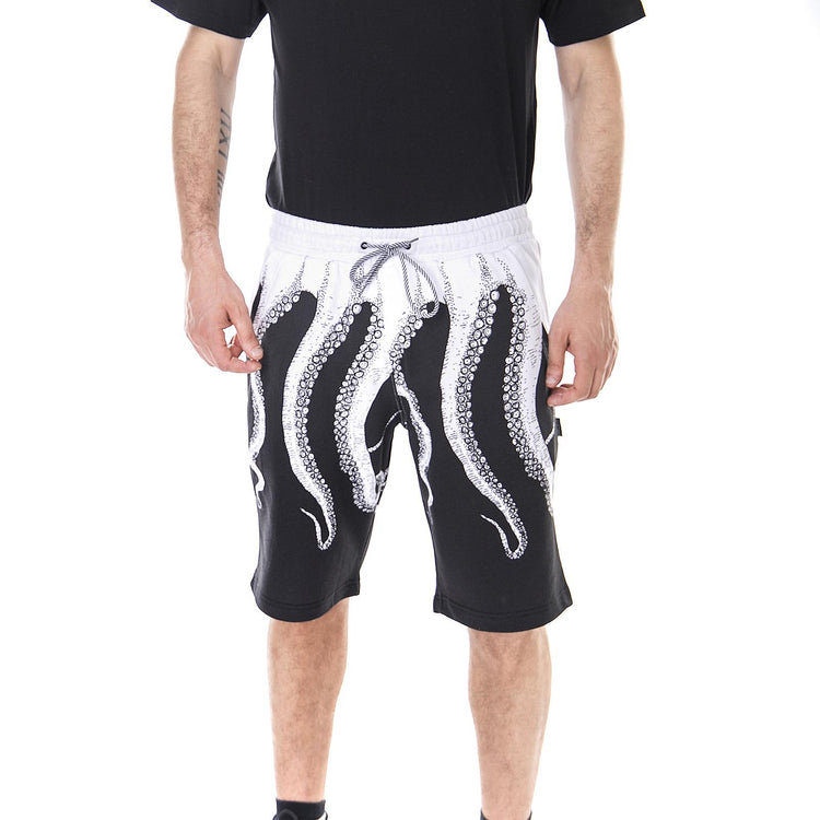 BLACK OCTOPUS SWEATSHORTS ORIGINAL Screen Printed Sweatshorts WHITE 18SOSS01  OCTOPUS 